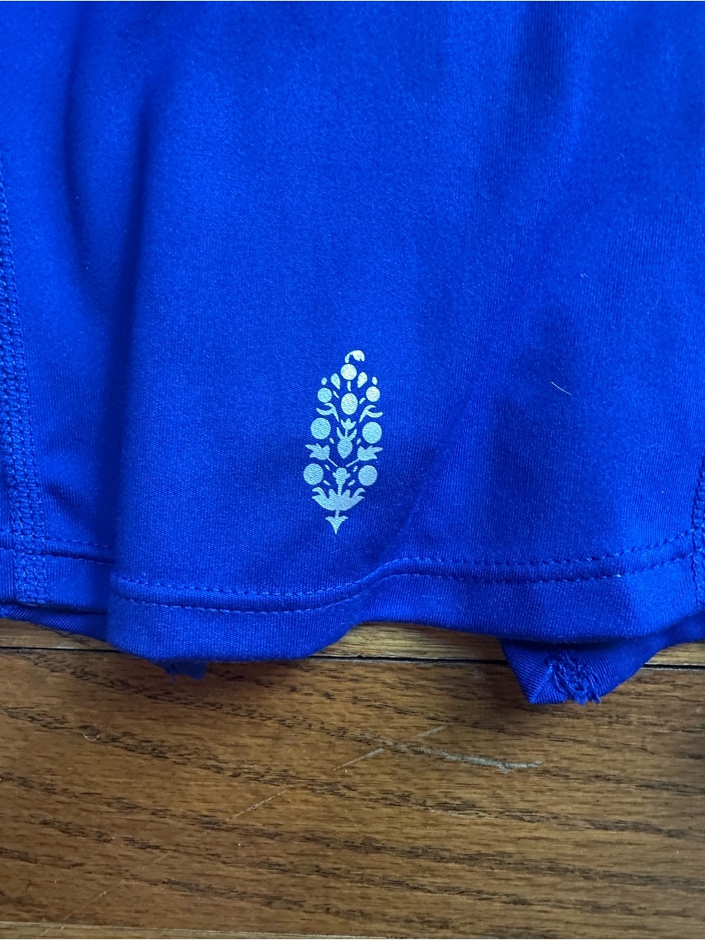 FP Movement by Free People Royal Blue Hooded Zip Jacket Peach Zipper cropped XS - Picture 6 of 7